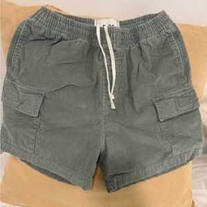 BDG Corduroy Cargo Shorts in Sage Green